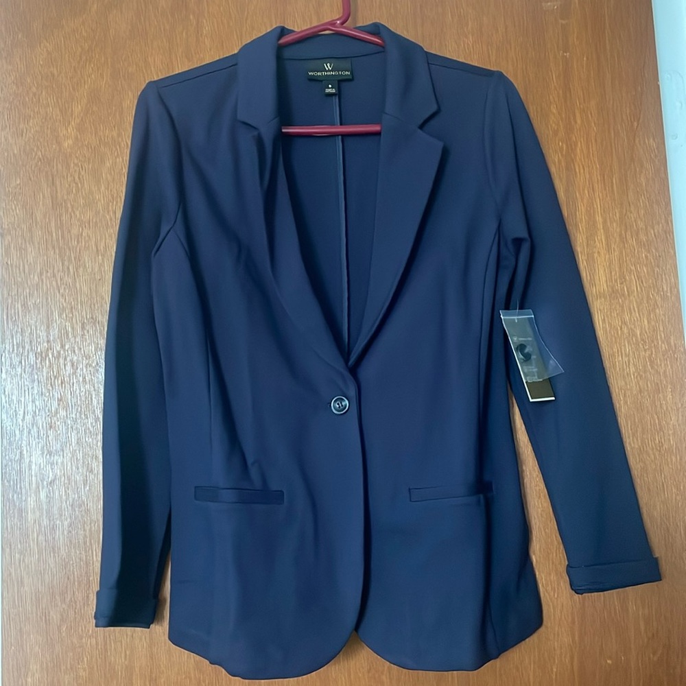 NWT Worthington Williamsburg Navy Ponte Blazer